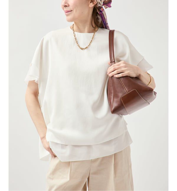 VERMEIL par iena「Spun satin レイヤードブラウス」|シャツ・ブラウス|ホワイト