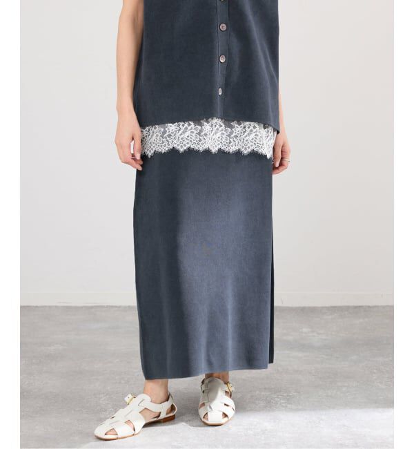 IENA「《セットアップ対応/予約》ダンボールストーンスカート」|スカート|グレー