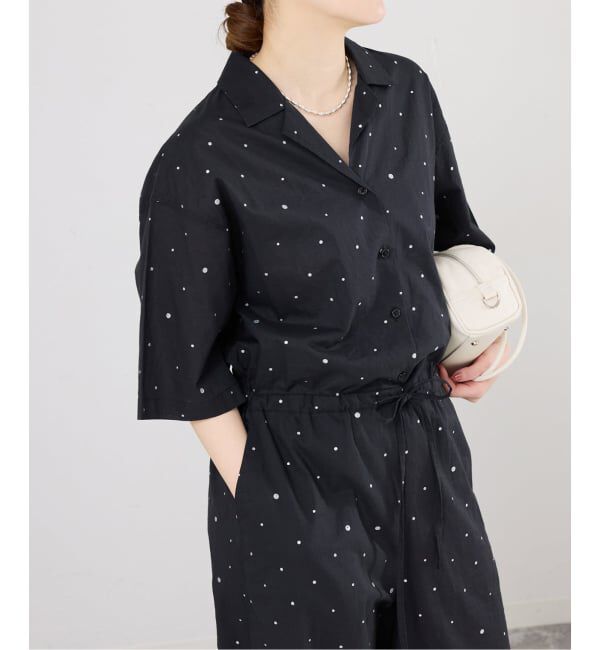 IENA「《予約》COUTURE D'ADAM/クチュールドアダム Tiered Jamp suit 26SS-278」|オールインワン|ブラック