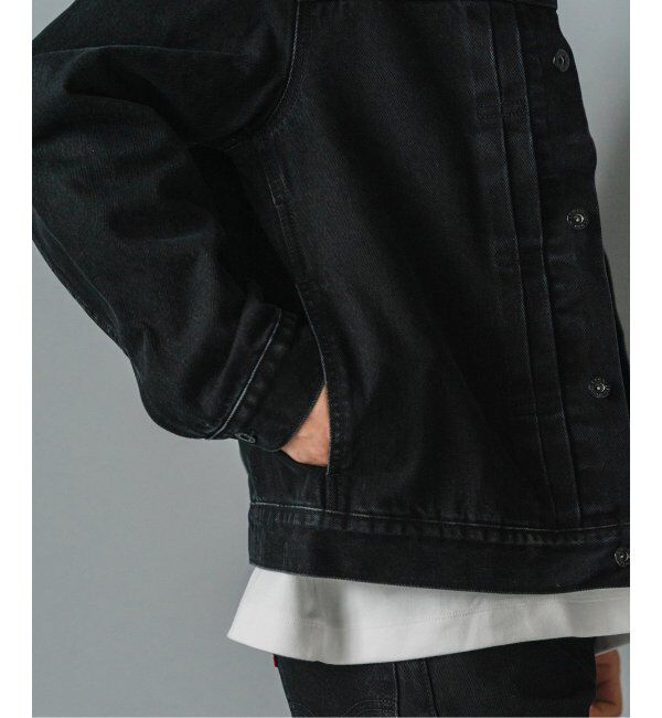 EDIFICE「《再入荷》Levi&rsquo;s(リーバイス) 別注 Type 1 Trucker Jacket BLACK "COLLARLESS"」|デニムジャケット|