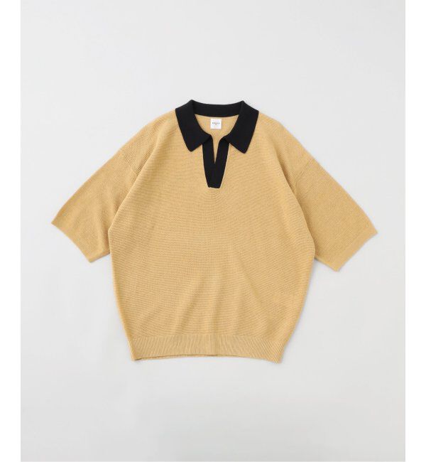 EDIFICE「メッシュ ハーフスリーブ スキッパー」|ニット・セーター|イエロー A