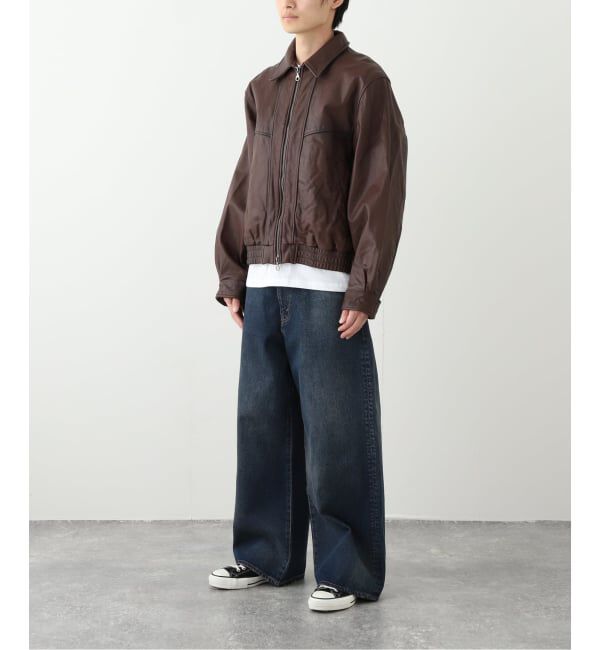 JOURNAL STANDARD「ゴート レザー エイジング ダッド ブルゾン」|ライダースジャケット|