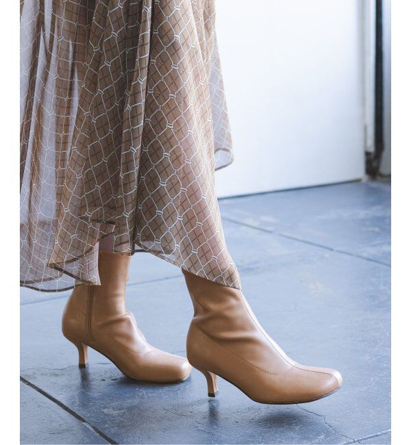 NOBLE「《追加》LE VERNIS/ルベルニ ラウンドストレッチショートブーツ」|ショートブーツ|キャメル