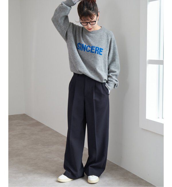 Spick and Span「《追加》ダブルクロスツータックパンツ」|スラックス|