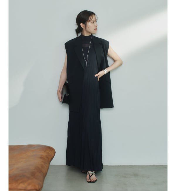 NOBLE「【NOBLE&times;L'AUBE BLANC】シアーワイドリブニットワンピース」|ワンピース|