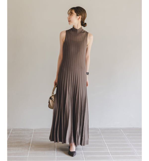 NOBLE「【NOBLE&times;L'AUBE BLANC】シアーワイドリブニットワンピース」|ワンピース|