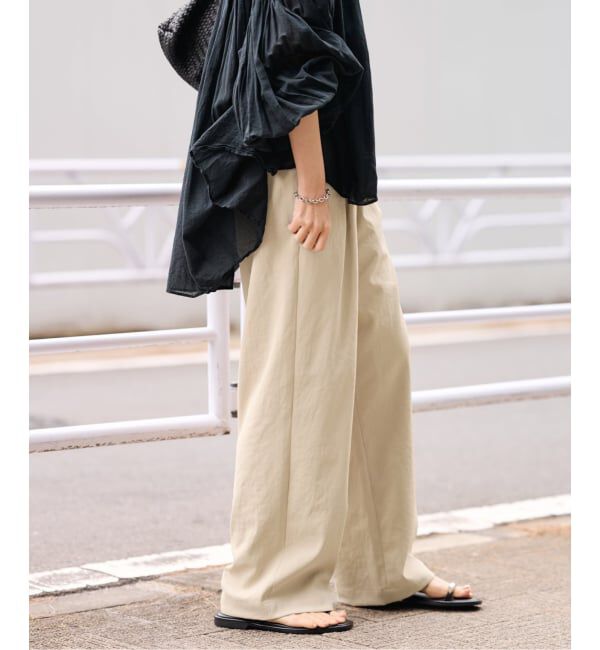 FRAMeWORK「≪追加≫ 手洗い可 / ポリエステルツイルリラックスパンツ」|その他|ベージュ