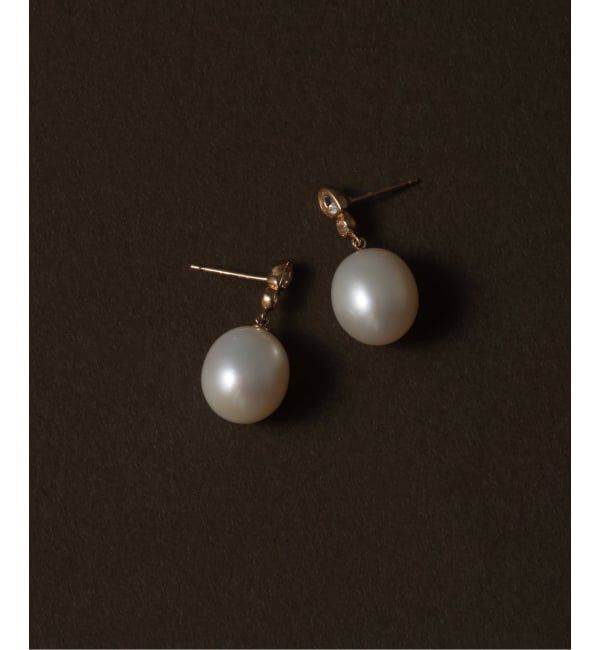 Lilas by Spick&Span「バロックパール*ホワイトトパーズピアス K10（両耳）」|ピアス|