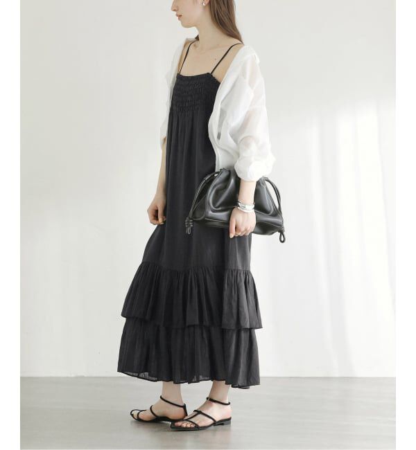  「《予約》【洗える】キャミティアードワンピース」|ワンピース|ブラック