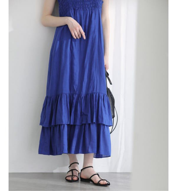  「《予約》【洗える】キャミティアードワンピース」|ワンピース|