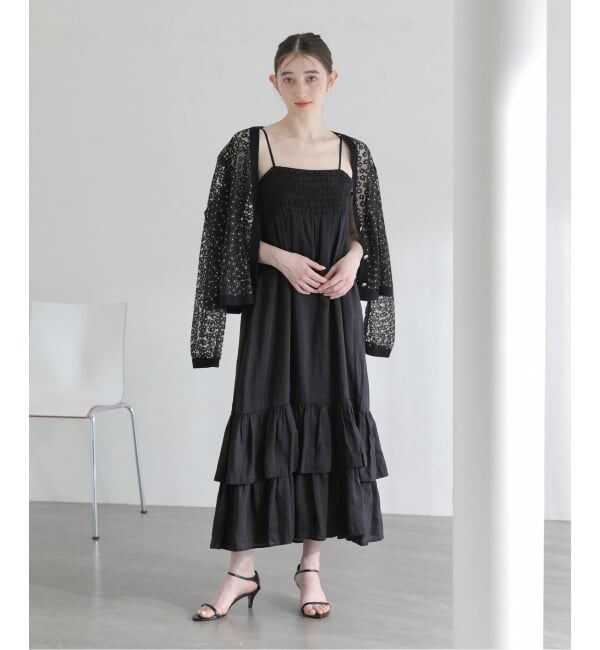  「《予約》【洗える】キャミティアードワンピース」|ワンピース|