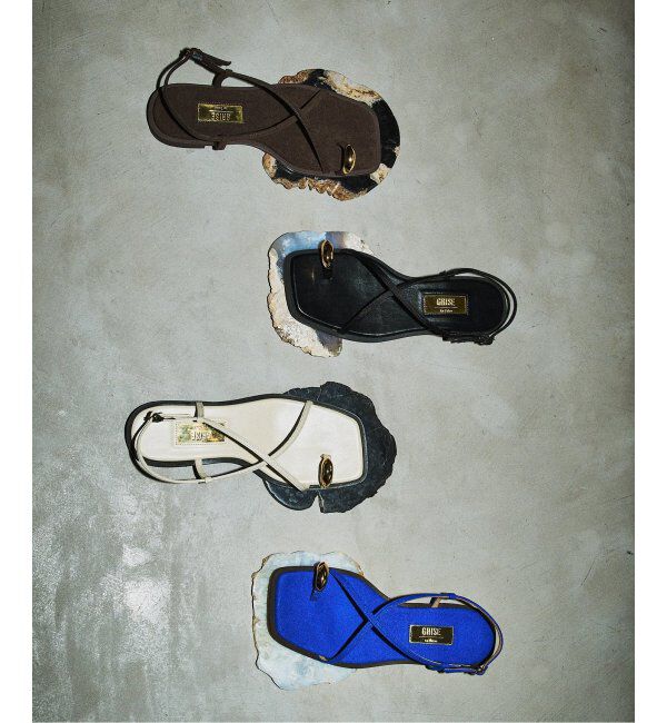  「《追加3》GRISEメタルリングクロストングサンダル」|サンダル|