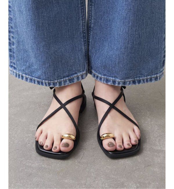  「《追加3》GRISEメタルリングクロストングサンダル」|サンダル|