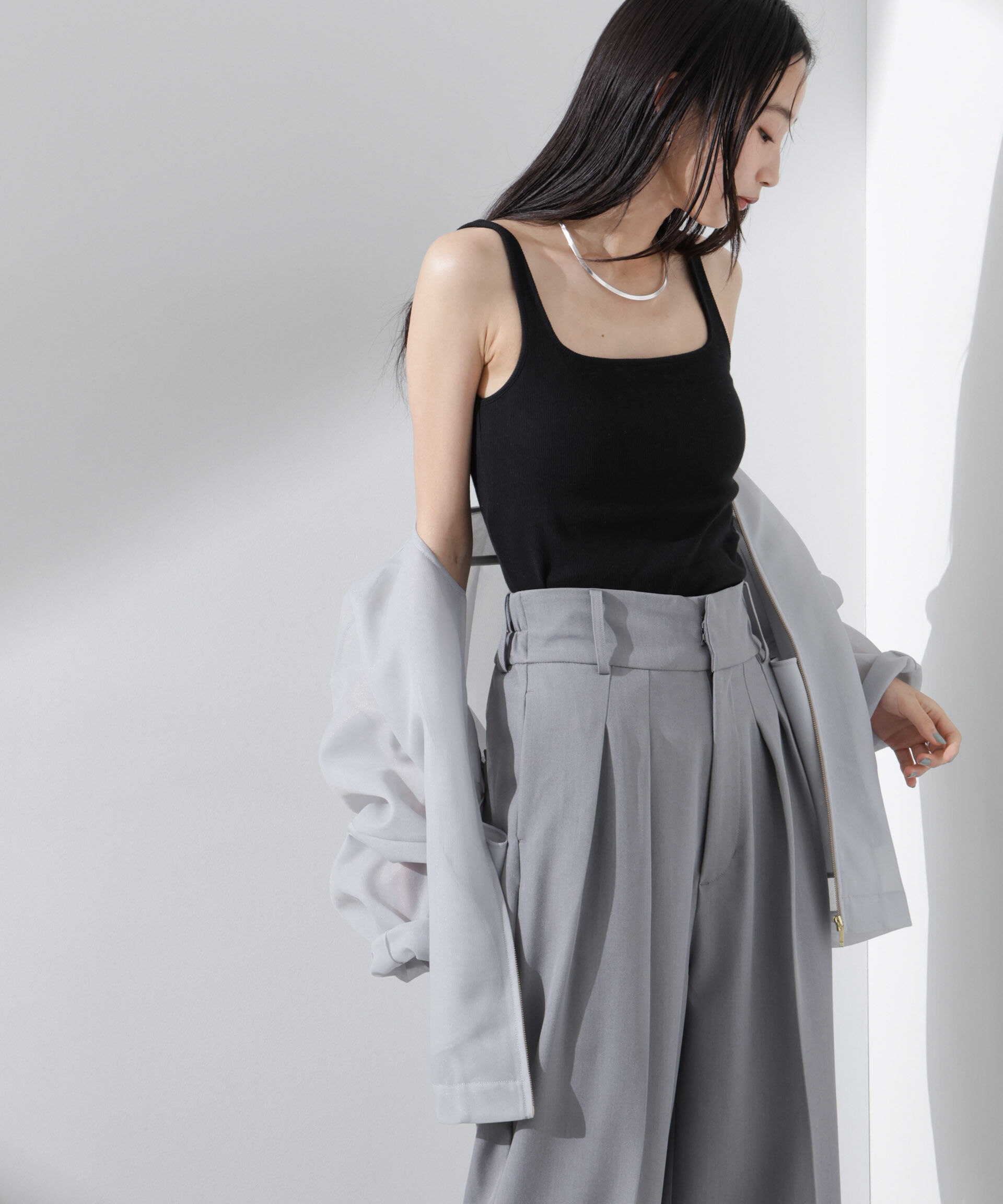 nano･universe「抗菌防臭リブカップ付きタンクトップ」|Tシャツ・カットソー|