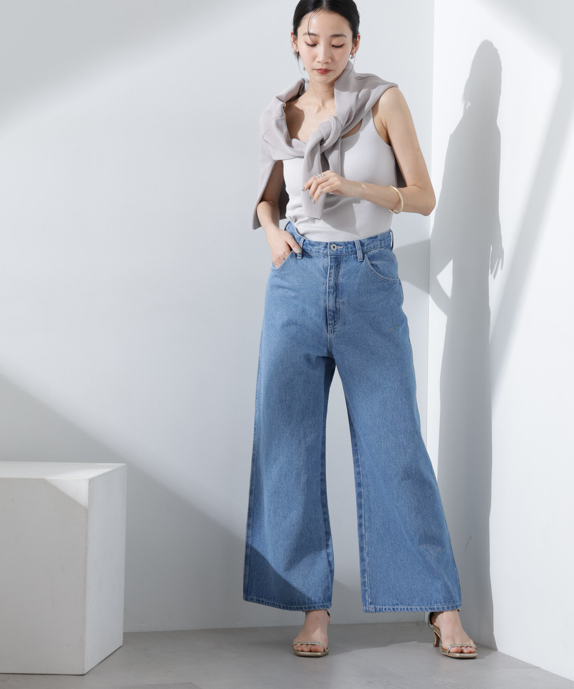 nano･universe「抗菌防臭リブカップ付きタンクトップ」|Tシャツ・カットソー|