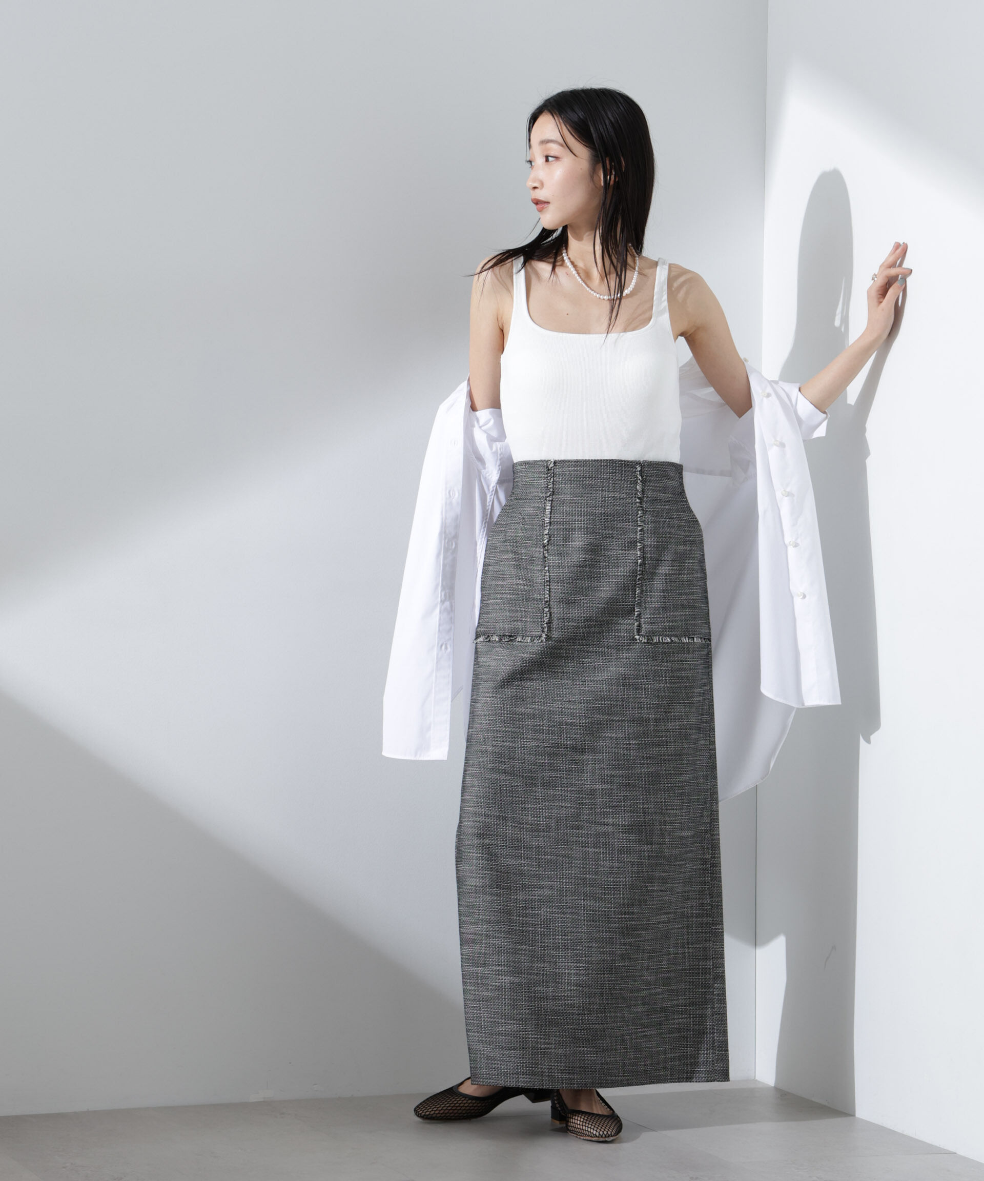 nano･universe「抗菌防臭リブカップ付きタンクトップ」|Tシャツ・カットソー|