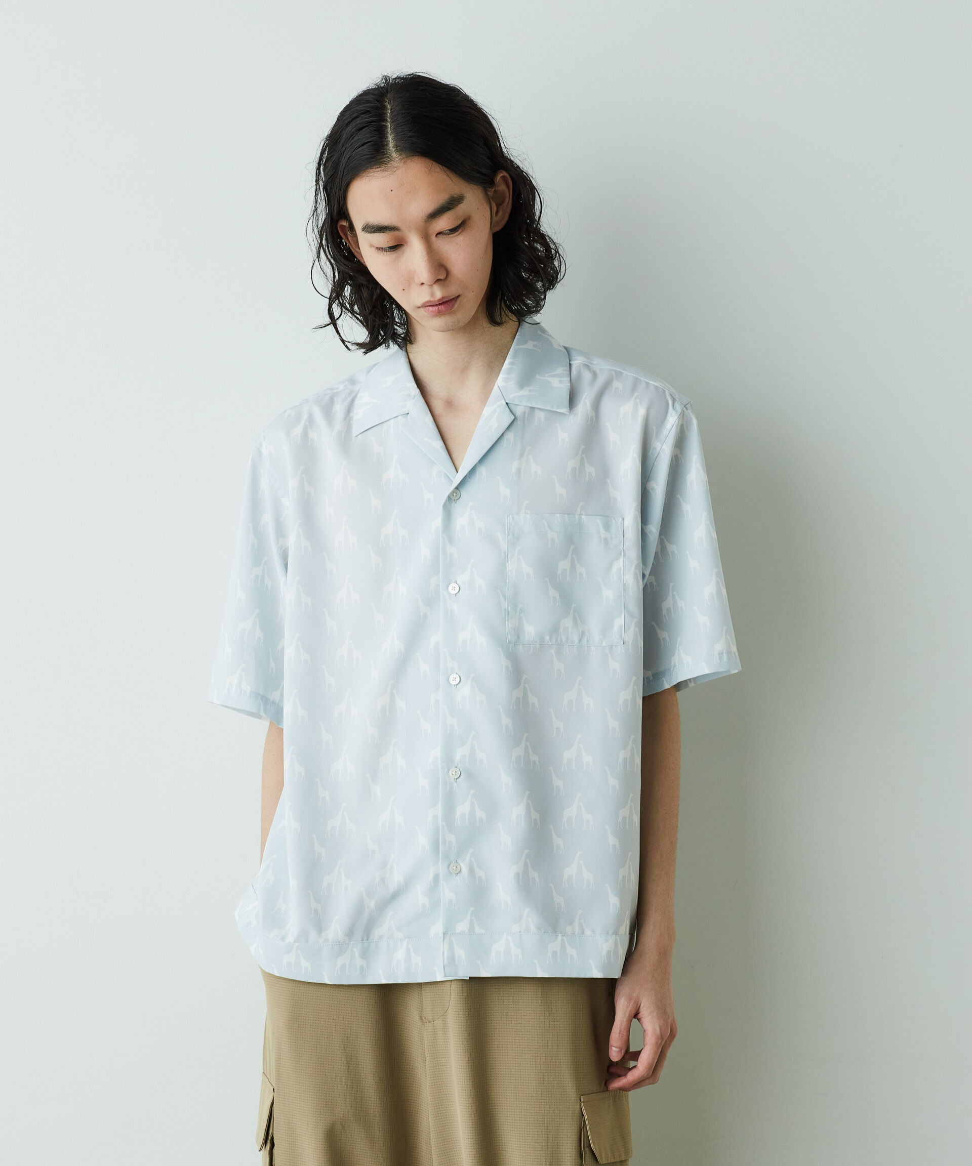 nano･universe「「HOTEL PALACE」オテルパラス アニマルグラフィックプリントシャツ」|シャツ・ブラウス|グレー