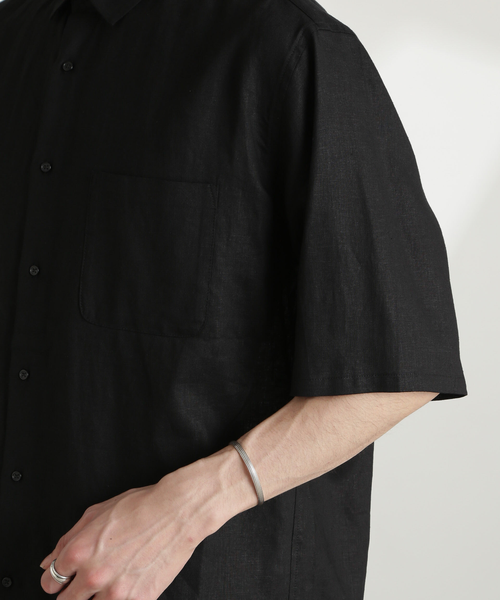 nano･universe「アンチスメルリネン レギュラーカラー 半袖」|シャツ・ブラウス|