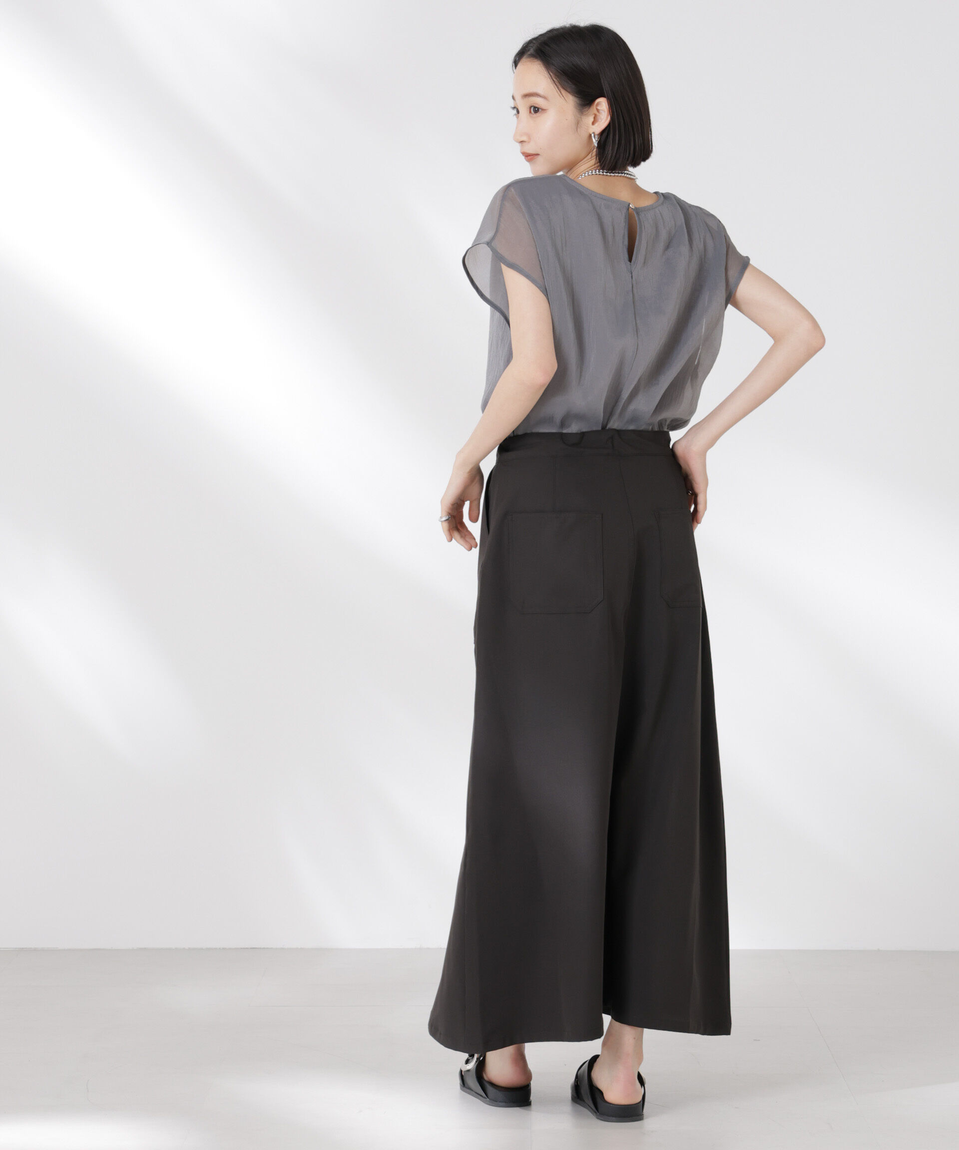 nano･universe「シアーレイヤードノースリーブカットトップス」|Tシャツ・カットソー|