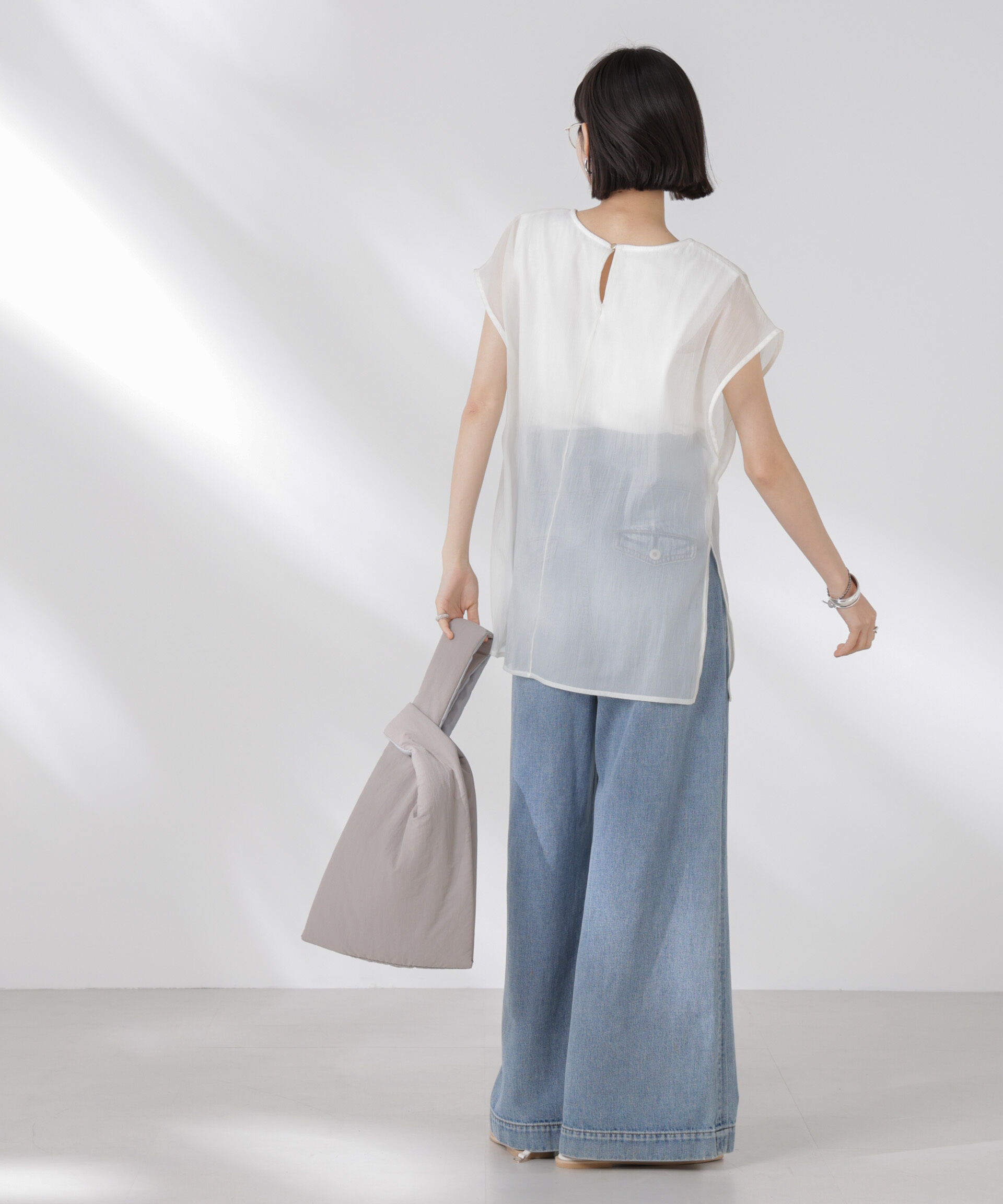 nano･universe「シアーレイヤードノースリーブカットトップス」|Tシャツ・カットソー|