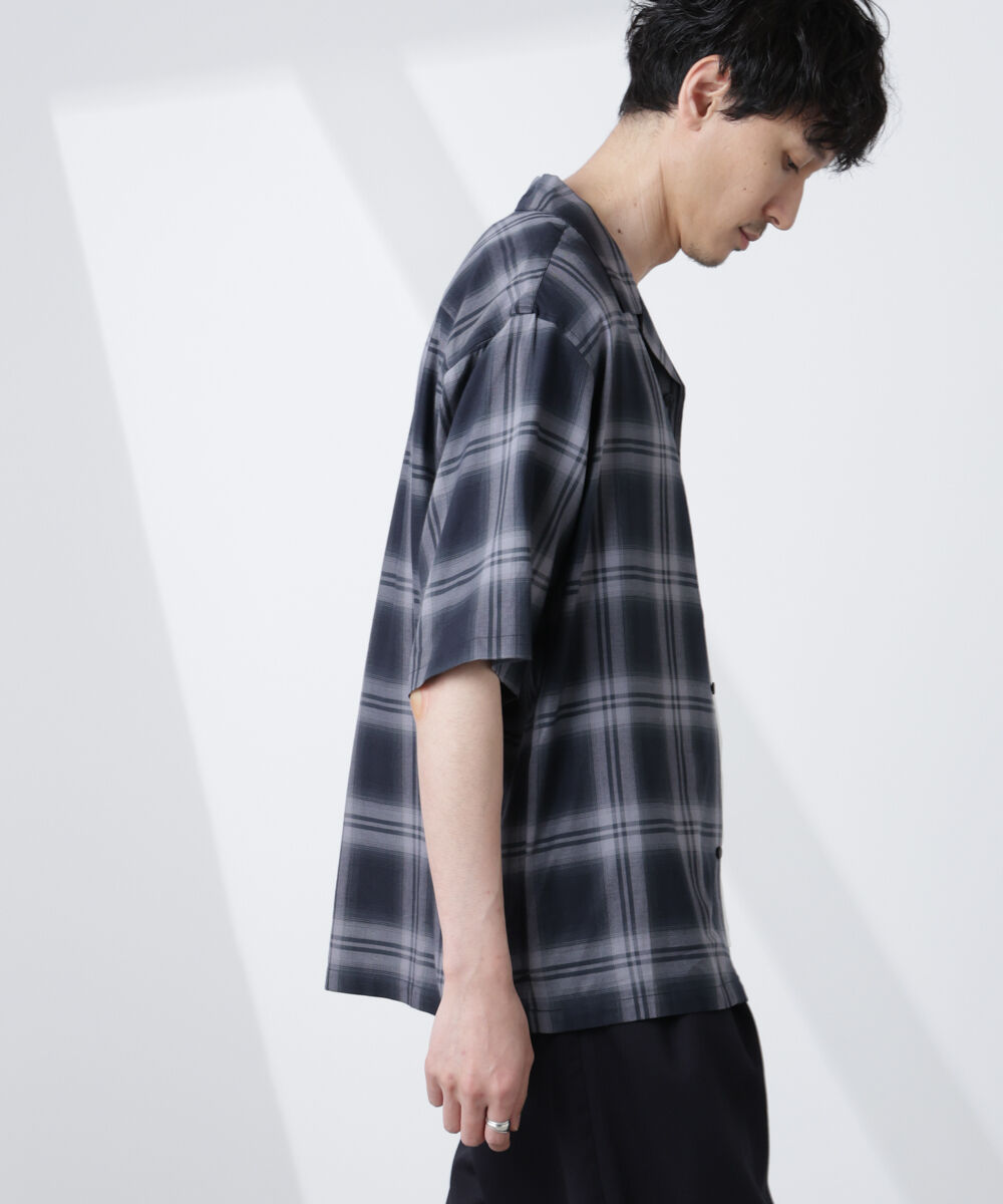 nano･universe「オリジナルパターンオンブレーシャツ 半袖」|シャツ・ブラウス|