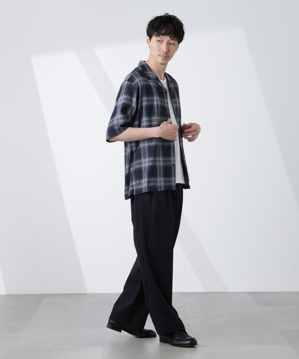 nano･universe「オリジナルパターンオンブレーシャツ 半袖」|シャツ・ブラウス|