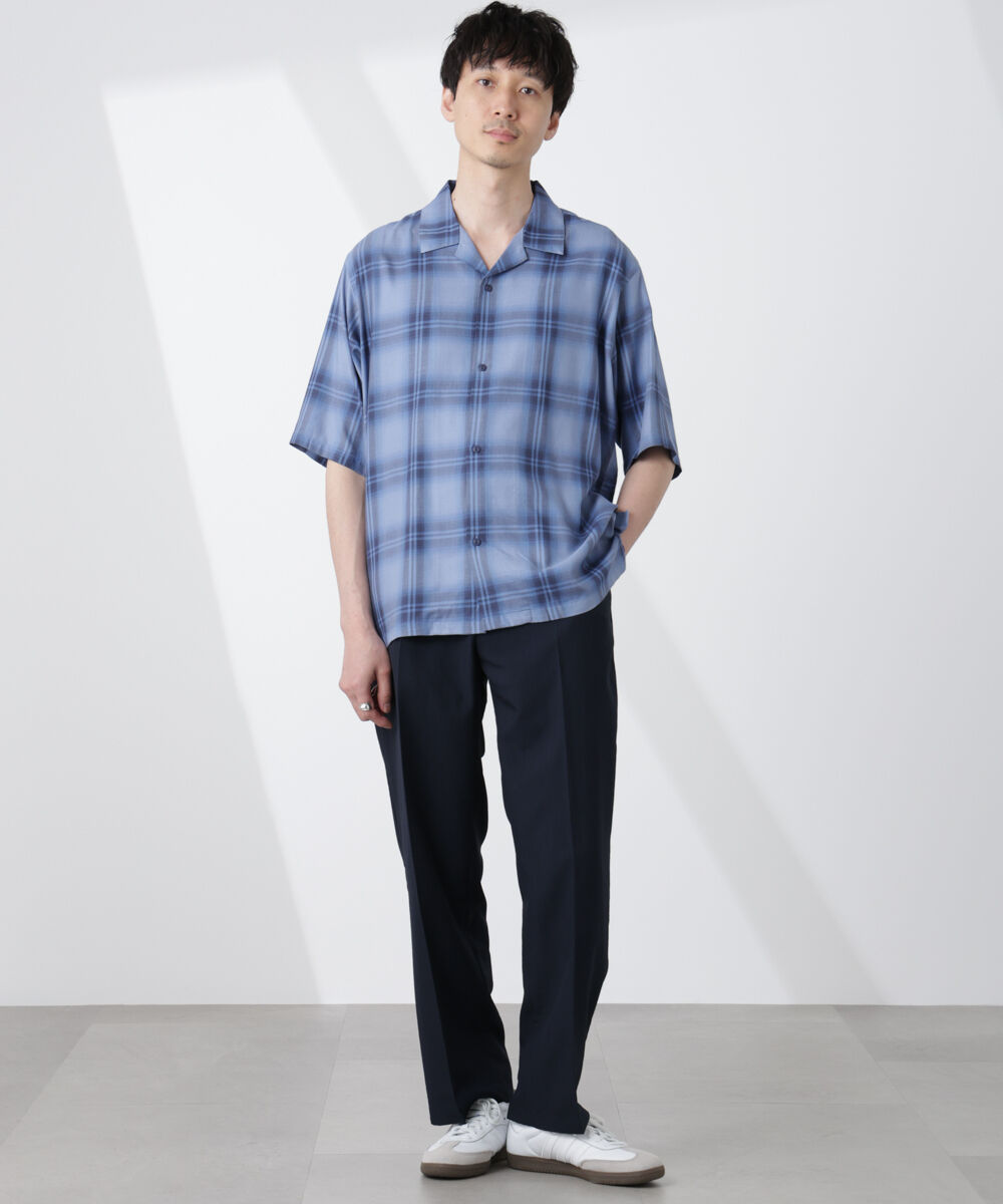 nano･universe「オリジナルパターンオンブレーシャツ 半袖」|シャツ・ブラウス|