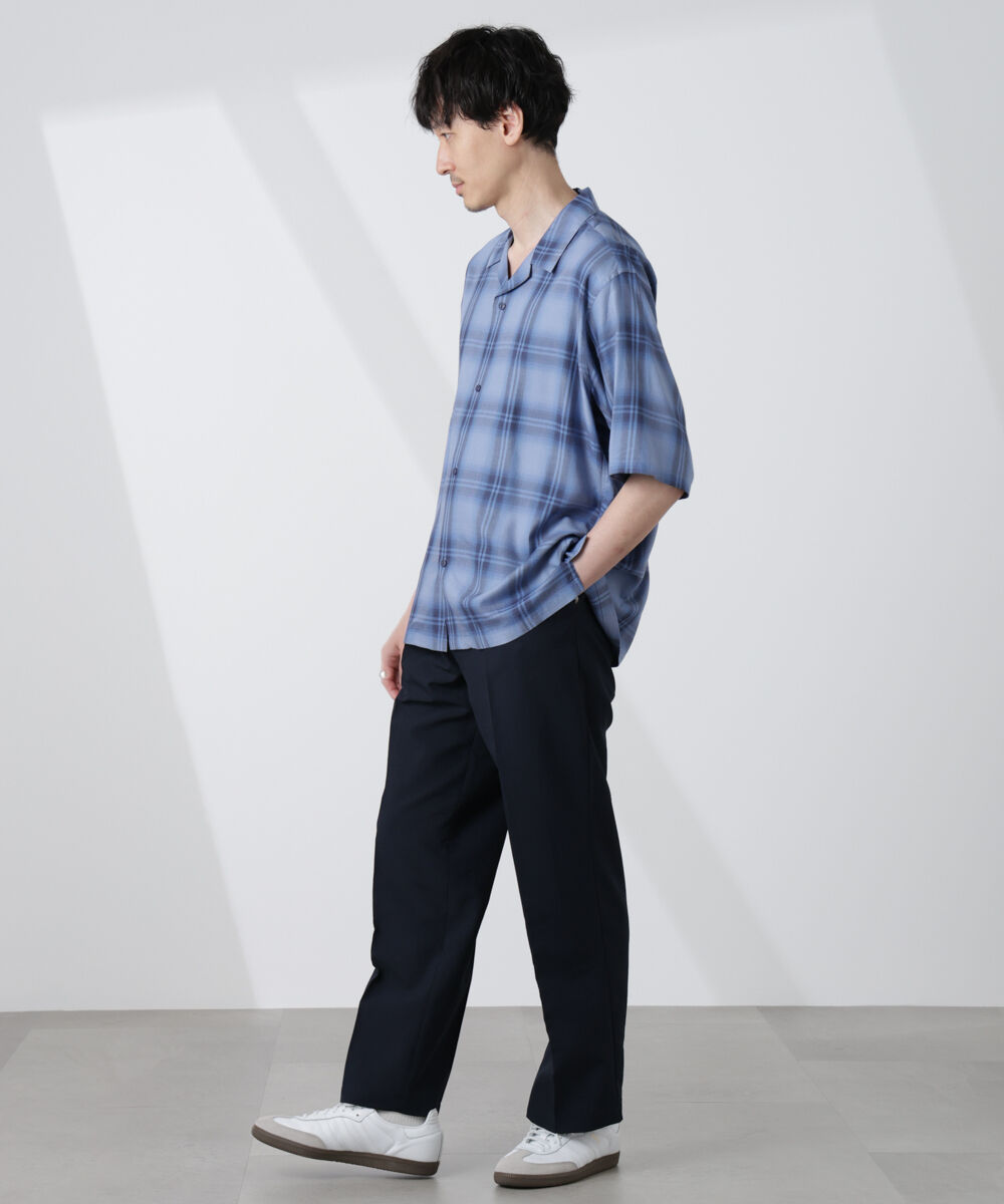 nano･universe「オリジナルパターンオンブレーシャツ 半袖」|シャツ・ブラウス|