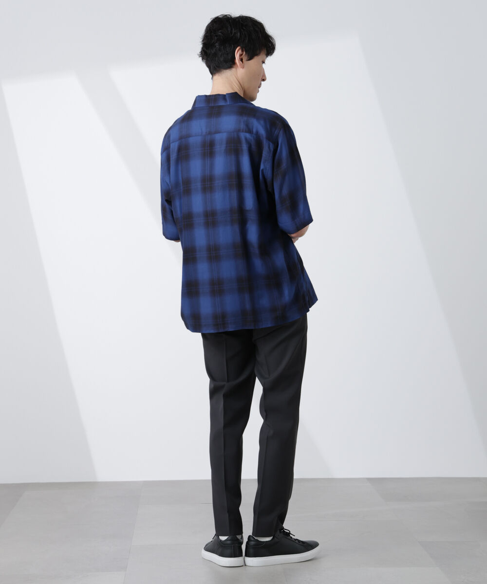 nano･universe「オリジナルパターンオンブレーシャツ 半袖」|シャツ・ブラウス|