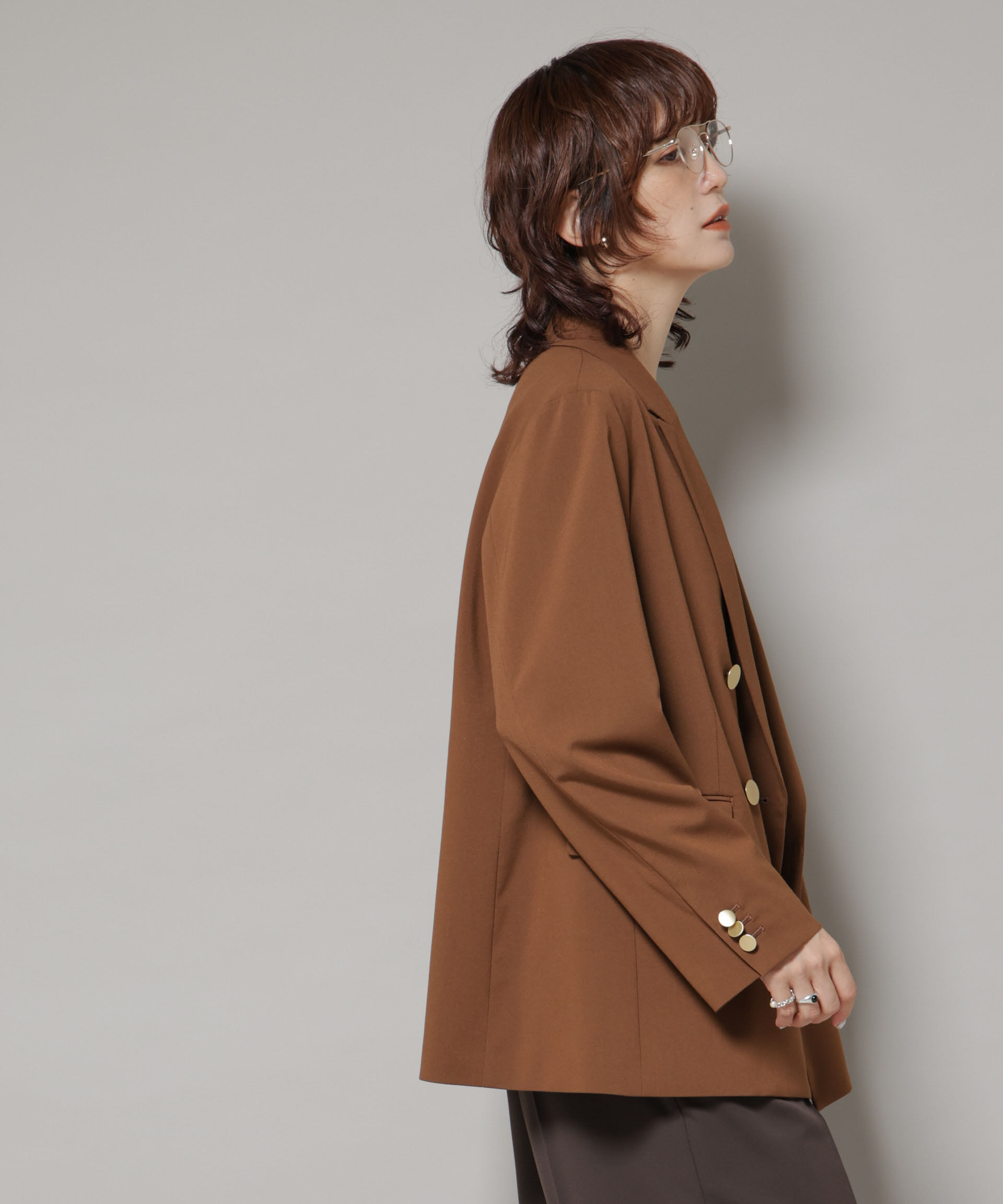 nano･universe「ドライウェザーストレッチダブルジャケット(セットアップ可)」|テーラードジャケット|