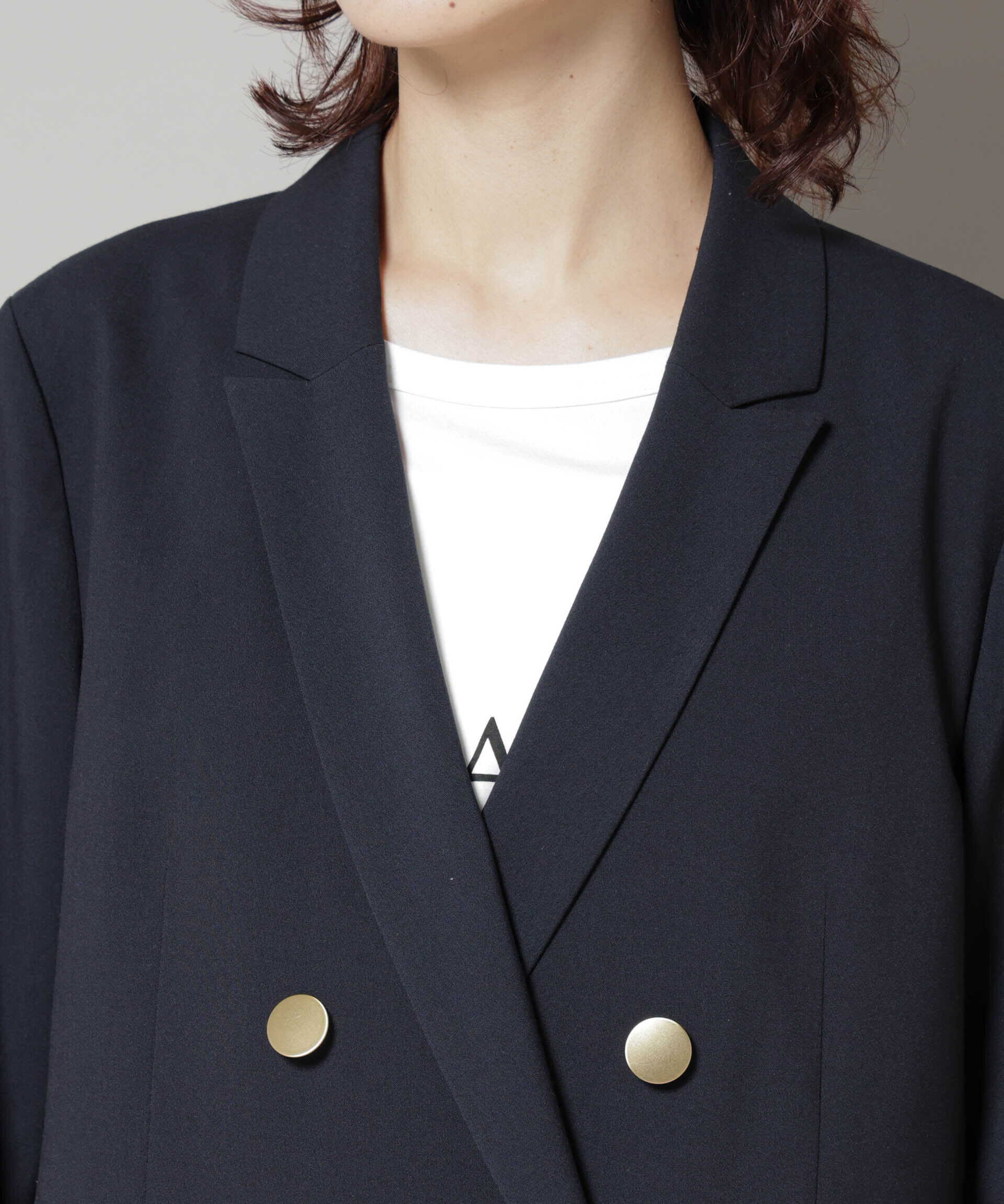 nano･universe「ドライウェザーストレッチダブルジャケット(セットアップ可)」|テーラードジャケット|