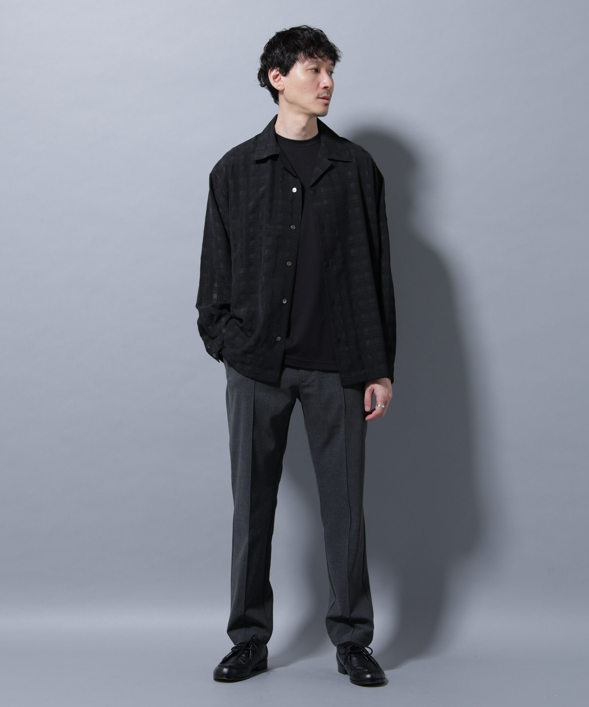 nano･universe「シースルーチェックシャツ 長袖」|シャツ・ブラウス|