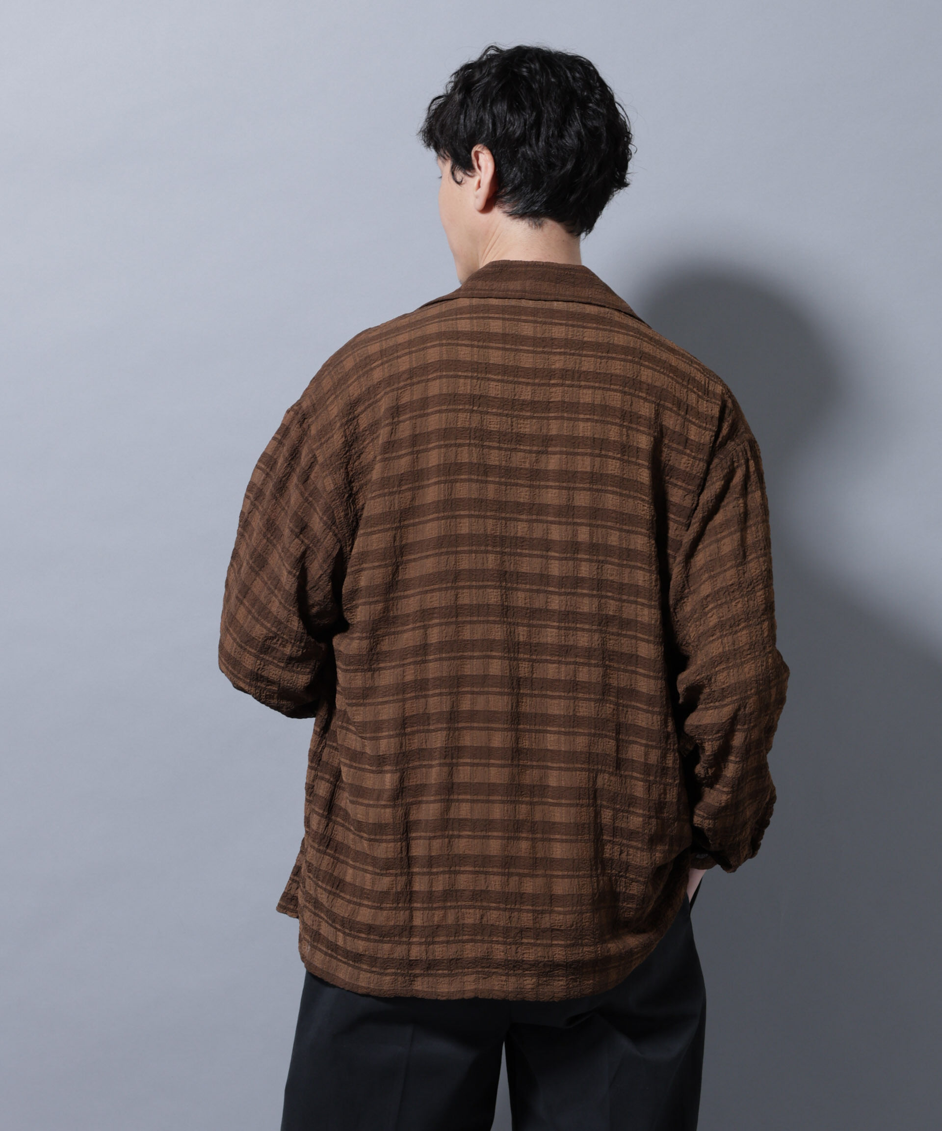 nano･universe「シースルーチェックシャツ 長袖」|シャツ・ブラウス|