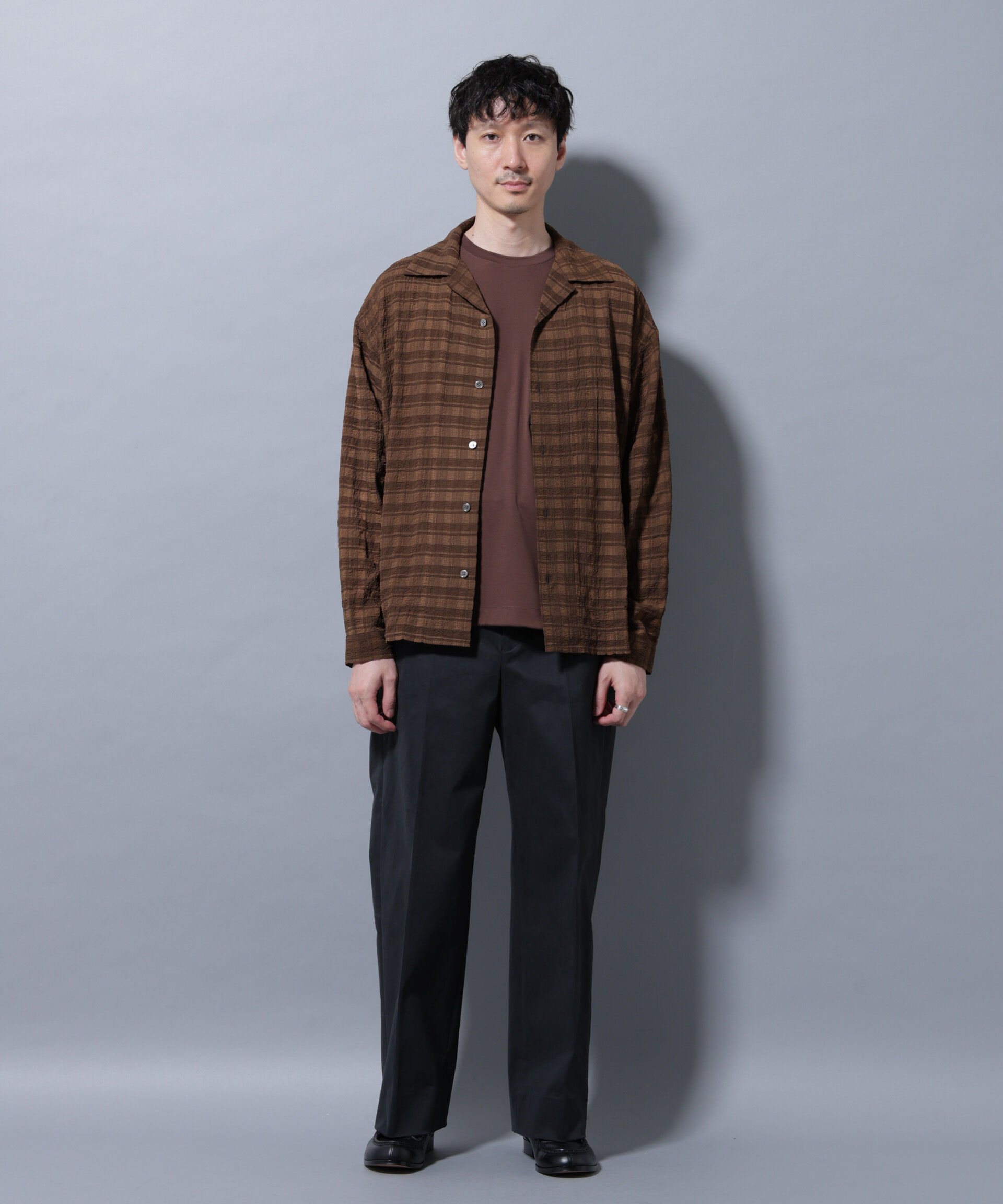 nano･universe「シースルーチェックシャツ 長袖」|シャツ・ブラウス|