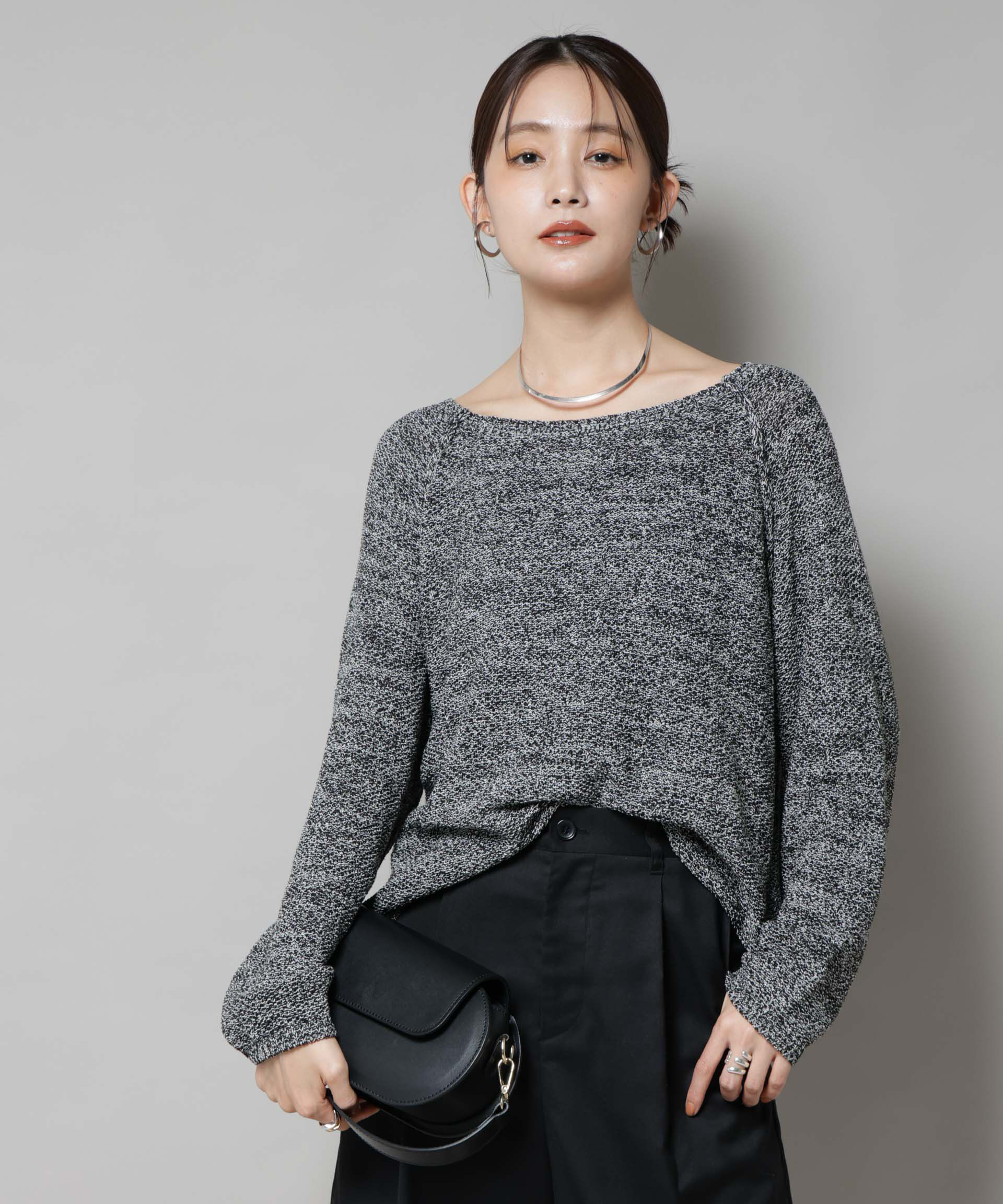 nano･universe「メランジクルーネックニット」|ニット・セーター|