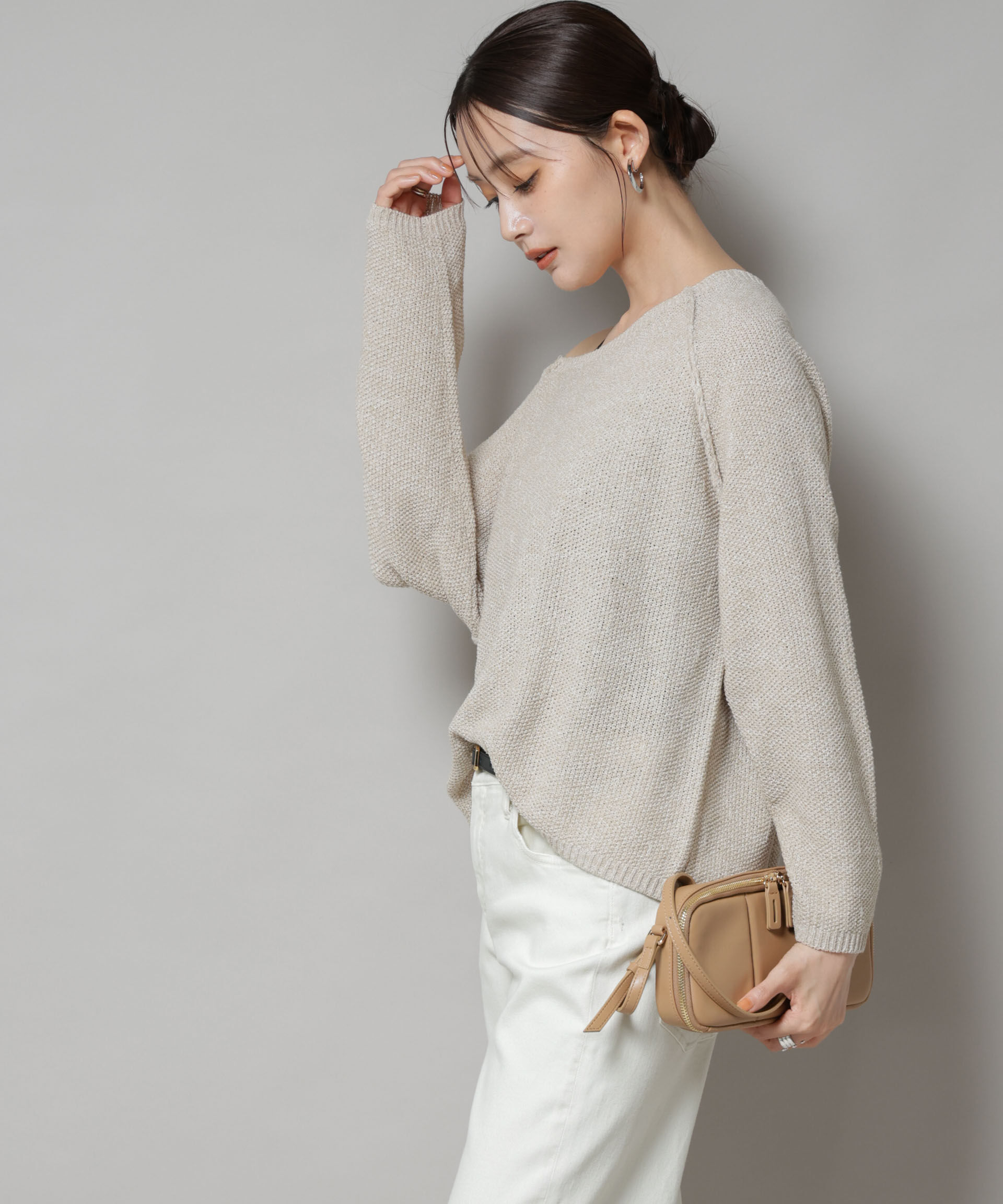 nano･universe「メランジクルーネックニット」|ニット・セーター|