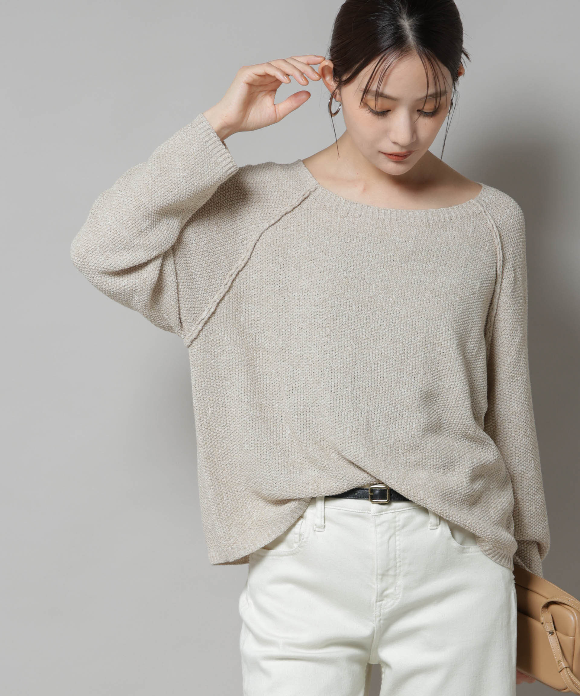 nano･universe「メランジクルーネックニット」|ニット・セーター|