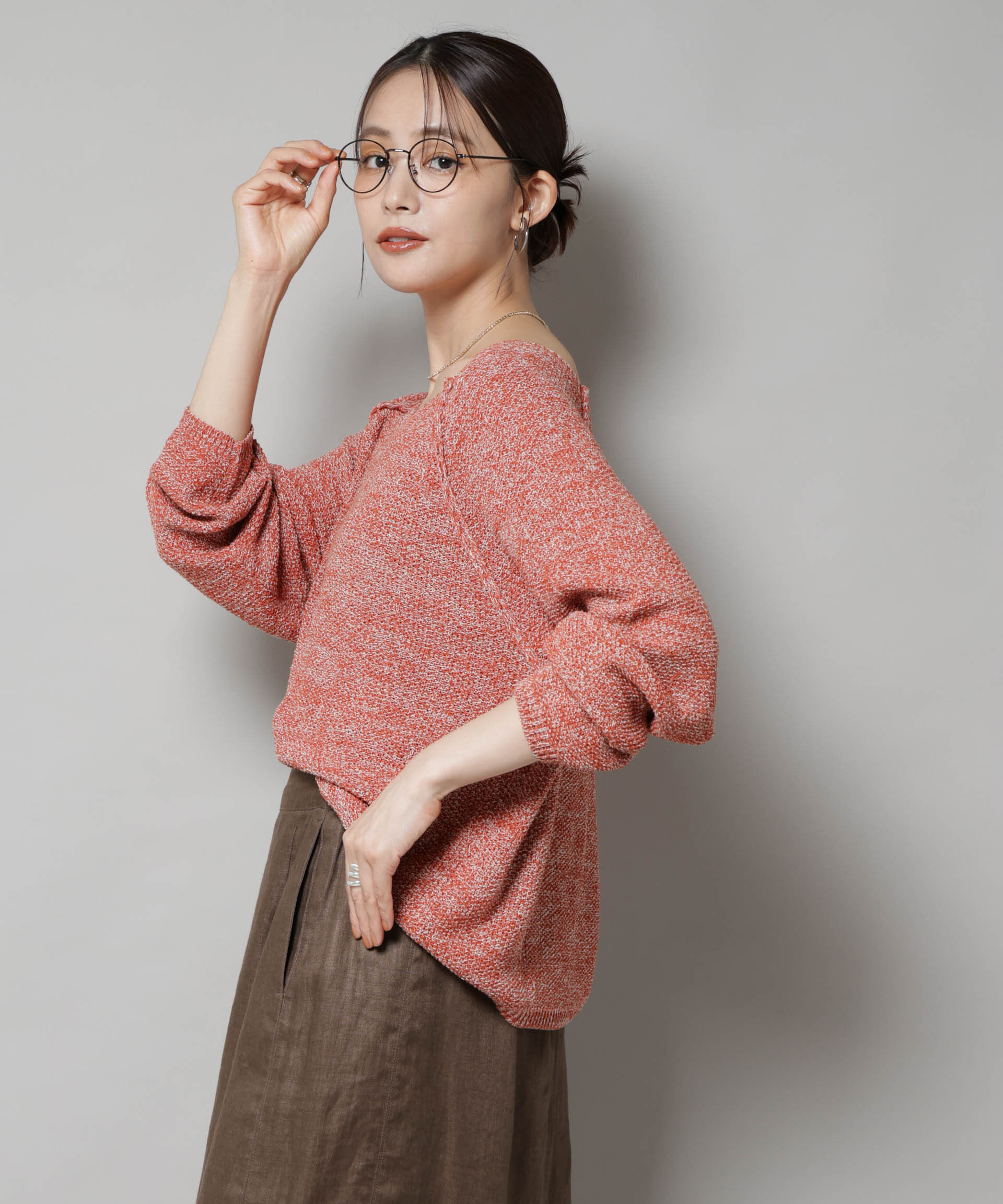 nano･universe「メランジクルーネックニット」|ニット・セーター|