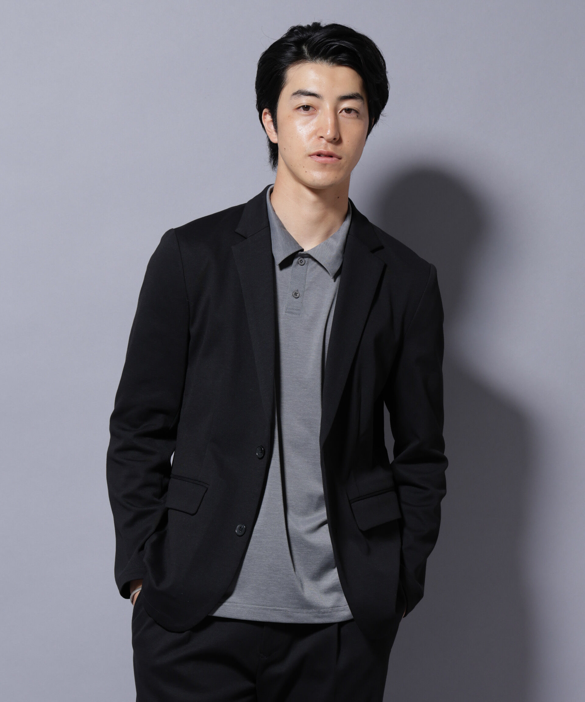 nano･universe「ストレッチカノコジャケット(セットアップ可)」|テーラードジャケット|ブラック