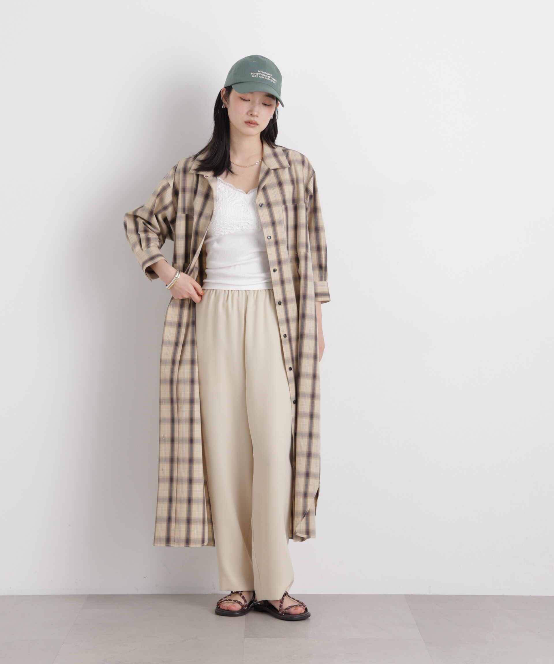 nano･universe「レースジャガードカップ付きキャミソール」|キャミソール|