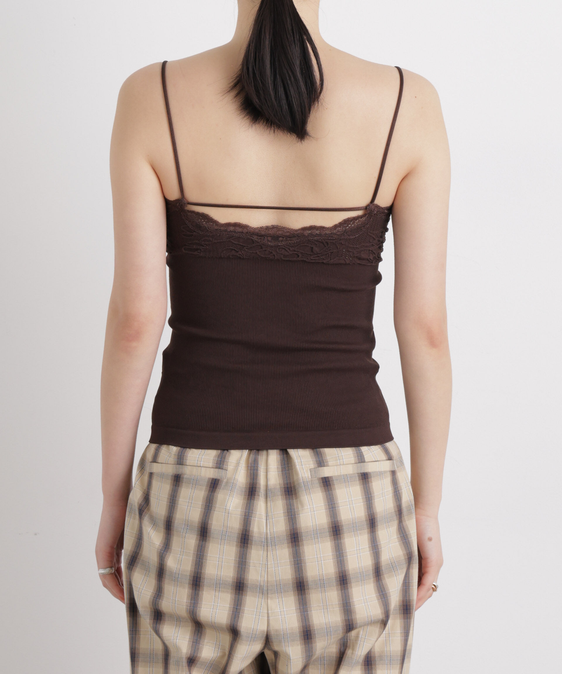 nano･universe「レースジャガードカップ付きキャミソール」|キャミソール|