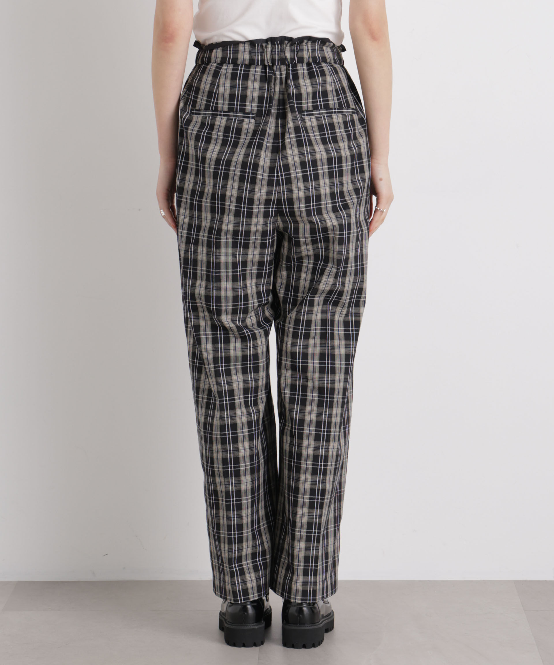 nano･universe「チェックイージーワイドパンツ」|チノ|