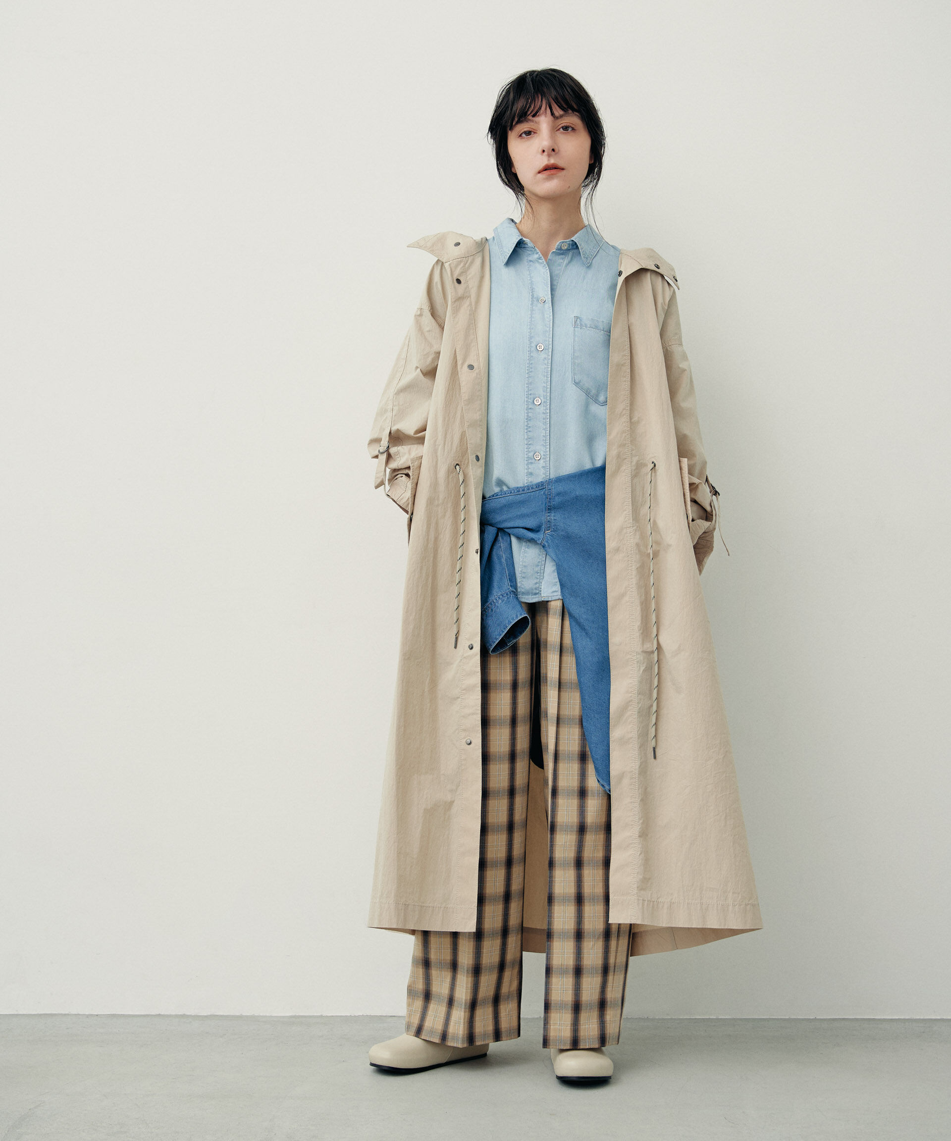 nano･universe「チェックイージーワイドパンツ」|チノ|