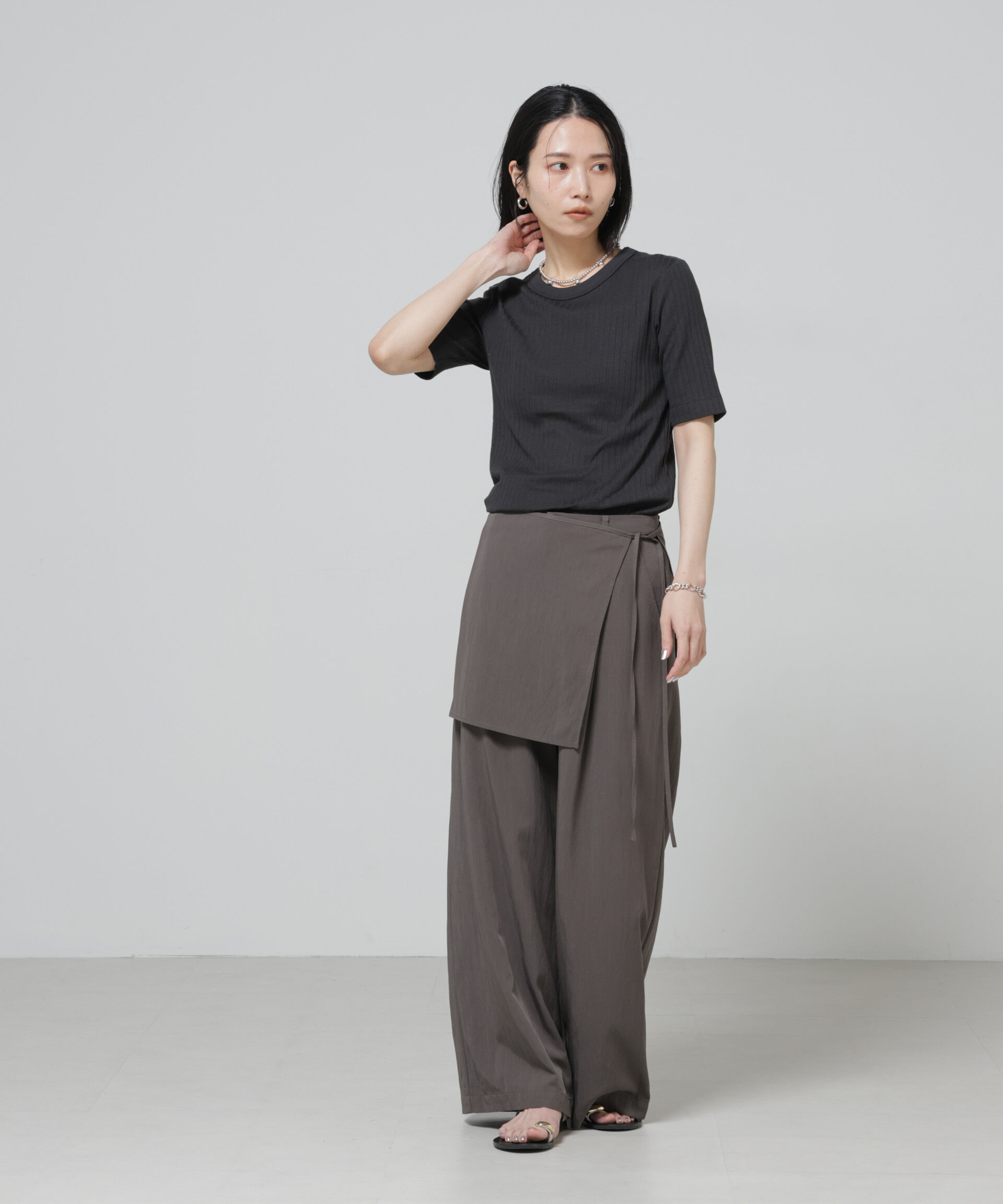 nano･universe「Anti Soaked(R) 汗染み防止クルーネックリブTシャツ」|Tシャツ・カットソー|