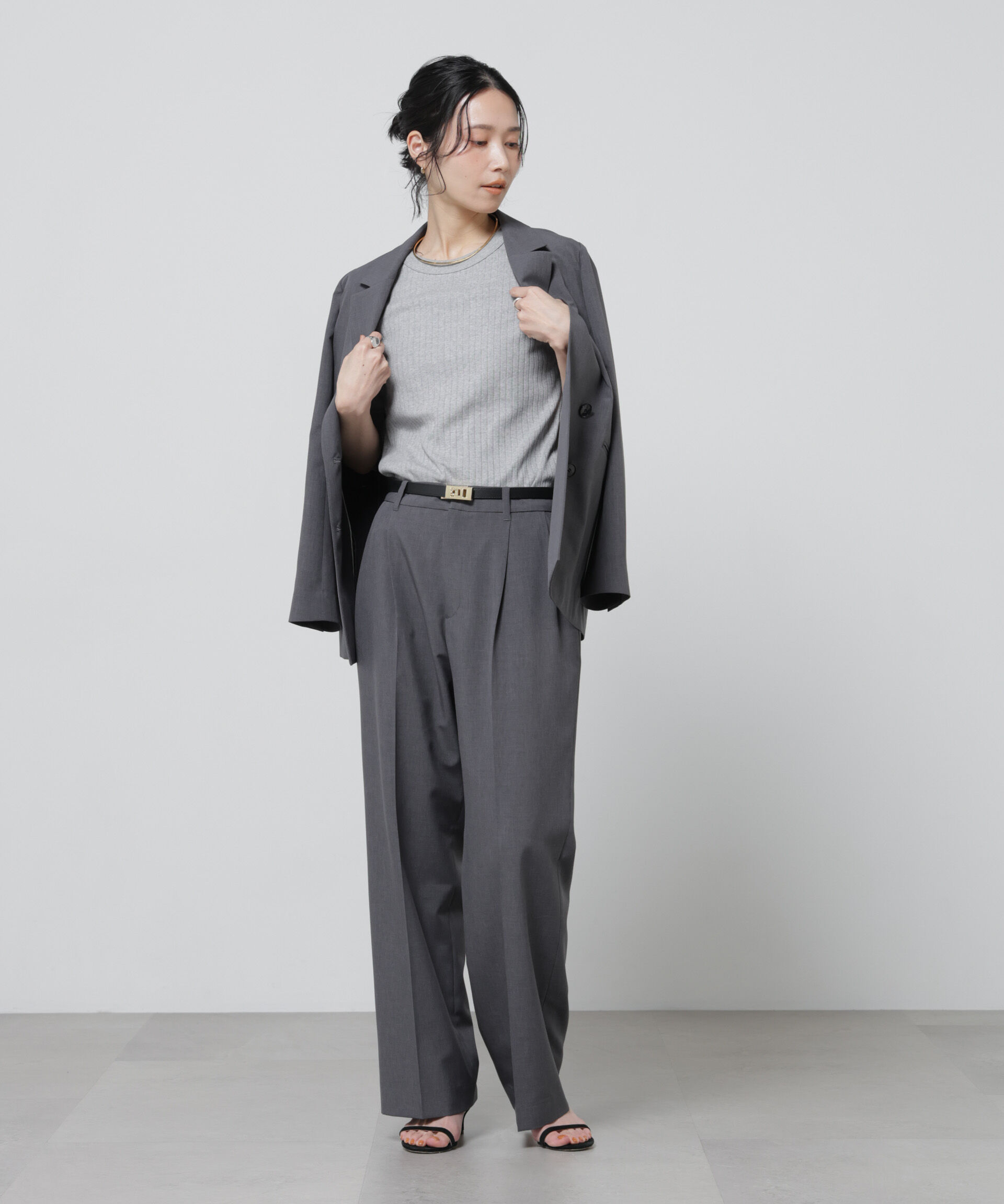 nano･universe「Anti Soaked(R) 汗染み防止クルーネックリブTシャツ」|Tシャツ・カットソー|