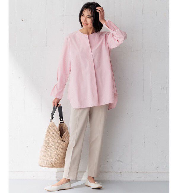 23区「【洗える】コットンサテンストレッチ テーパードパンツ」|その他|