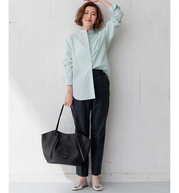 23区「【洗える】コットンサテンストレッチ テーパードパンツ」|その他|