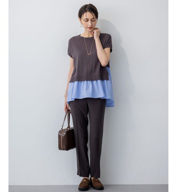 23区「【Oggi・CLASSY.掲載】ストレッチジョーゼット テーパード パンツ」|その他|