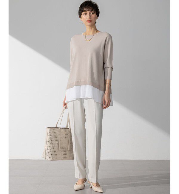 23区「【Oggi・CLASSY.掲載】ストレッチジョーゼット テーパード パンツ」|その他|