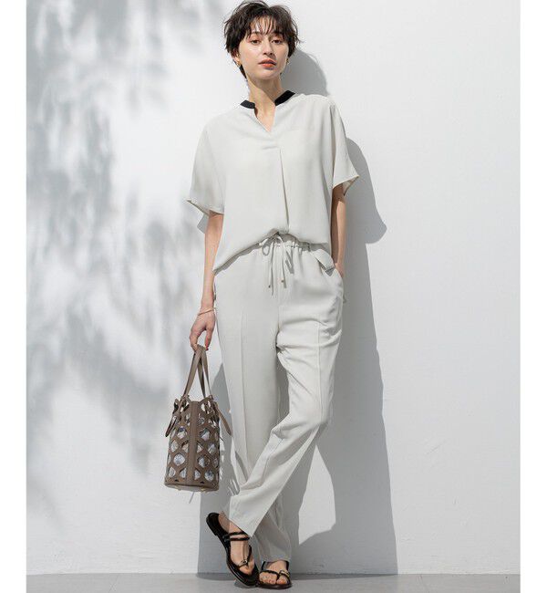 23区「【Oggi・CLASSY.掲載】ストレッチジョーゼット テーパード パンツ」|その他|